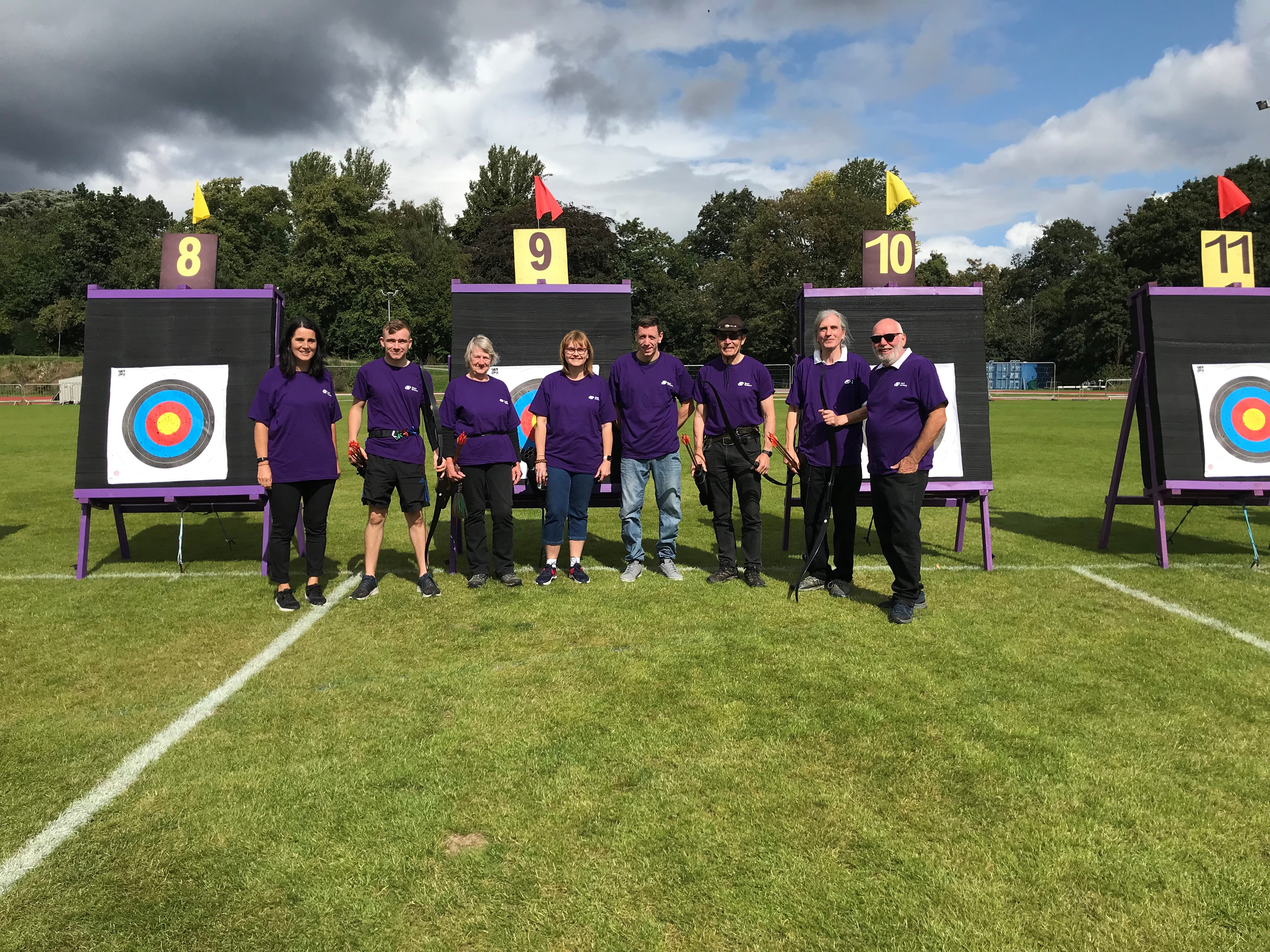 Having a go at archery at the World Blind Games
